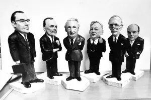 The plasticine models of the Tory leaders photographed at the sculptor