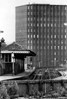 00399 Prints: The platform of Manors Railway Station in Newcastle on 18th February 1984