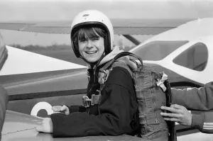 Parachute Prints: Poet Pam Ayres fully expected to perform her first jump today at RAF Weston-on-the-Green