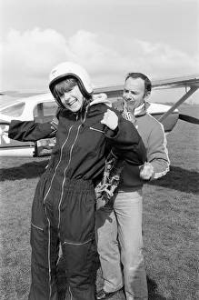 00702 Prints: Poet Pam Ayres fully expected to perform her first jump today at RAF Weston-on-the-Green
