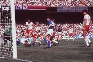 Poland v Italy 1982 World Cup Paolo Rossi scores a goal for italy