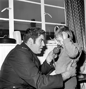 Police with children: Simon Dingley aged 4 of Arthur Street Little Lever was terribly