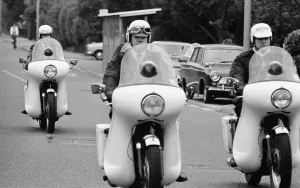 Police MotorCycle Riders, Cambridge, 3rd July 1972