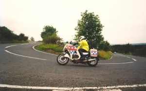 Police officer Dave Lyall patrols the A686 between Haydon Bridge