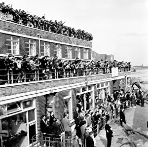 Police try to control fans in the streets of Liverpool before the premiere of The Beatles