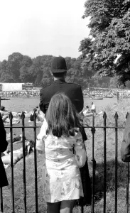 Policeman and young girl at The Rolling Stones concert at Hyde Park. 5th July 1969