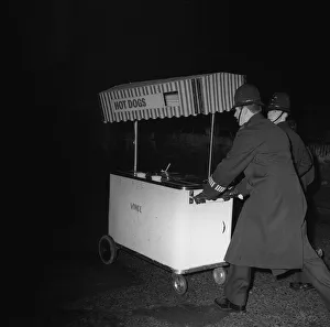 00184 Prints: Policemen with hot dog stand Ello, ello, ello! What have we here then