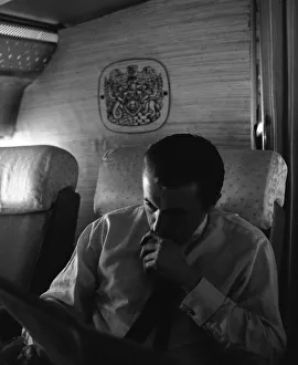 Political journalist David Frost on his way to New York for his appearance