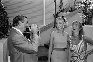 Politician and keen photographer Denis Healey tries out the new Polaroid camera