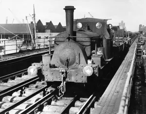 Track Prints: Polly the steam engine moving along the Liverpool Overhead Railway