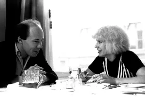 Pop diva Hazel O Connor is interviewed by reporter Mark Dawson