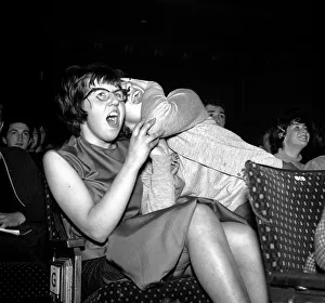 Pop Group The Beatles in Exeter November 1963 Excited school girls fans greet their