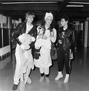 Pop group Culture Club arrive at Heathrow Airport from Madrid