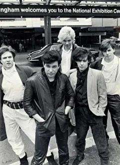 Pop Group Prints: Pop group Duran Duran pose for photographs at the National Exhibition Centre