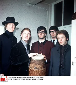 Pop group Manfred Mann during recording of Thank 1964 your lucky stars show