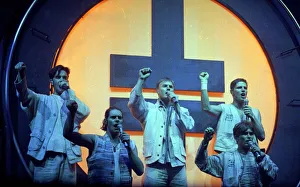 00206 Prints: Pop group Take That performing live on stage during a concert October 1993