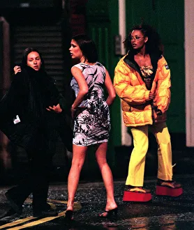 Pop Group Spice Girls filming in Holborn June 1997 for their new film