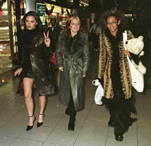 Pop Group Spice Girls leaving Heathrow for Madrid November 1997