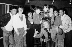 01386 Prints: Pop group Five Star meeting some of their young fans. 23rd March 1988