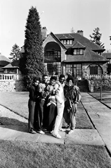 01386 Prints: Pop group Five Star outside their new home Stone Court in Berkshire. March 1987