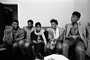 Images Dated 16th September 1986: Pop group Five Star pictured backstage during their concert at the Colston Hall, Bristol