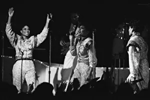 Pop group Five Star pictured backstage during their concert at the Colston Hall, Bristol