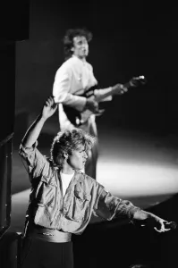 00936 Prints: Pop group Wham! in concert at Whitley Bay. December 1984