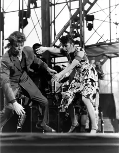 Pop Music - David Bowie pictured in concert at Cardiff Arms Park during his Glass Spider