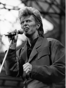 Pop Music - David Bowie pictured in concert at Cardiff Arms Park during his Glass Spider