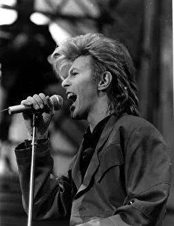 Pop Music - David Bowie pictured in concert at Cardiff Arms Park during his Glass Spider