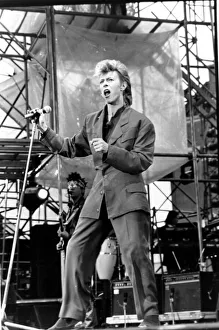 Pop Music - David Bowie pictured in concert at Cardiff Arms Park during his Glass Spider