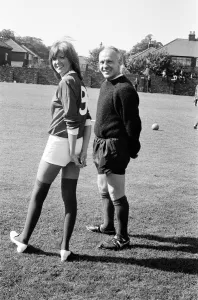 Pop singer Cilla Black and comedian Jimmy Tarbuck paid a visit to the training ground of