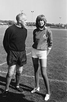 Images Dated 3rd March 2021: Pop singer Cilla Black paid a visit to the training ground of Liverpool Football Club at