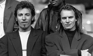 Images Dated 1st September 1988: Pop singer Sting, (aka Gordon Sumner) with Bruce Springsteen