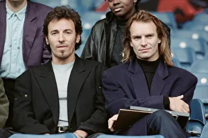 Pop singer Sting, (aka Gordon Sumner) with Bruce Springsteen