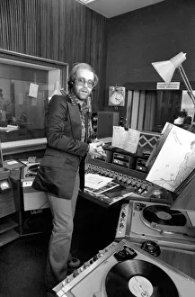 Pianist Prints: Pop Star: Elton John. Elton John records his first programme as a disk jockey at the BBC