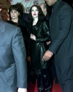 Pop star Madonna arrives at the MTV Music Video Awards ceremony in Milan weaering a black