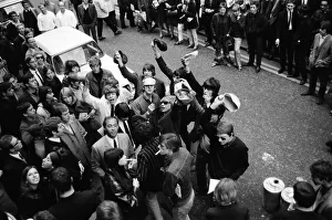 Pop stars meet in Carnaby Street, London to become founder members of an anti bowler hat
