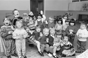 00880 Prints: POP stars... Youngsters at the new Gledholt Methodist playgroup are seen with the soft