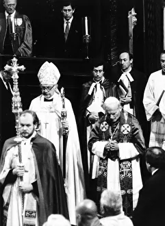 Religious Leaders Prints: Pope John Paul II and the Archbishop of Canterbury 1982 at special service in