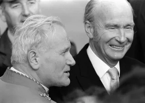 00160 Prints: Pope John Paul II on his visit to Ireland with Irish Prime Minister Patrick Hillery