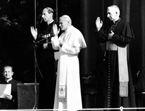 Blessing Prints: Pope John Paul II visits Britain May 1982 The Pope conducts a service at Digby