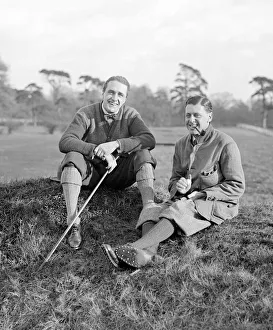 00130 Prints: Pope Stampers and Owen Hares Golf May 1919 The two golfers sit down during a