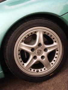 Porsche Prints: PORSCHE TARGA 911 sports car alloy wheel with badge logo spoked
