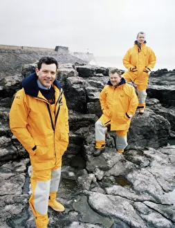 Boats Prints: The Porthcawl Lifeboat crew Left to right: Stuart Roberts, Senior Helmsman