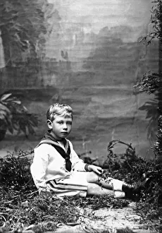 1900s Prints: Portrait of King George VI as a child when he was know as Prince Albert Duke of York