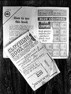 Rationing Prints: Post World War Two - Second World War - A Clothing Book for 1945-46 for clothes