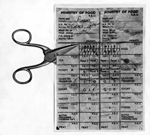 Cuts Prints: Post World War Two - Second World War - Ration Book - A cut to milk rations is