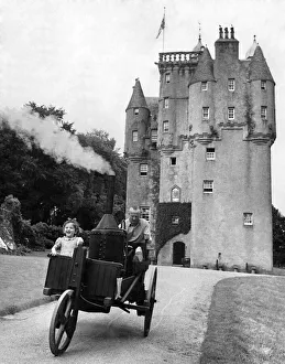 Invention Prints: Postie Lawson, Pioneer: Lord Sempill and his 4-year-old daughter Janet have great fun