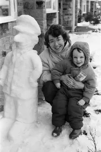 It Postman Pat... Mrs Christine Dixon and two year-old Tristan with their special